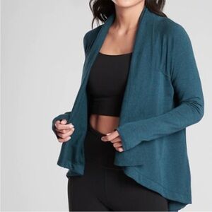 Athleta Teal Open-Front Cardigan